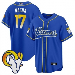Men Los Angeles Rams  17 Davante Adams Royal Stitched Baseball Jersey
