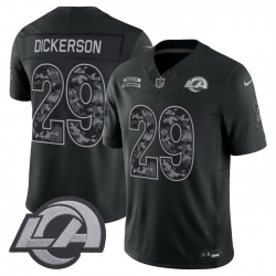 Men Los Angeles Rams  29 Eric Dickerson Black F U S E  2026 Salute to Service Limited Stitched Football Jersey