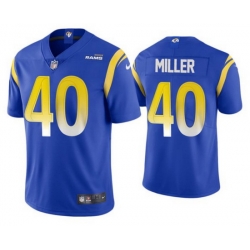 Men Los Angeles Rams 40 Von Miller 2021 Royal Vapor Untouchable Limited Stitched Football Jersey