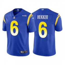 Men Los Angeles Rams 6 Johnny Hekker Vapor Limited Blue Jersey