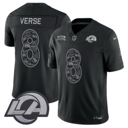 Men Los Angeles Rams  8 Jared Verse Black F U S E  2026 Salute to Service Limited Stitched Football Jersey