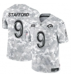 Men Los Angeles Rams 9 Matthew Stafford 2024 F U S E Arctic Camo Salute To Service Limited Stitched Football Jersey