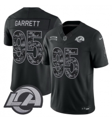 Men Los Angeles Rams  95 Myles Garrett Black F U S E  2026 Salute to Service Limited Stitched Football Jersey