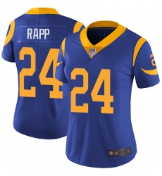 Rams 24 Taylor Rapp Royal Blue Alternate Women Stitched Football Vapor Untouchable Limited Jersey