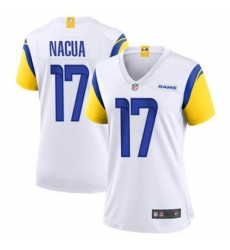 Women Los Angeles Rams 17 Puka Nacua White 2023 F U S E Vapor Untouchable Limited Stitched Jersey