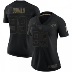 Women Los Angeles Rams Aaron Donald Black 2020 Salute To Service Jersey