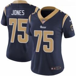 Women Nike Los Angeles Rams #75 Deacon Jones Elite Navy Blue Team Color NFL Jersey