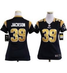 Women Nike St. Louis Rams 39# Steven Jackson Dark Blue Nike NFL Jerseys