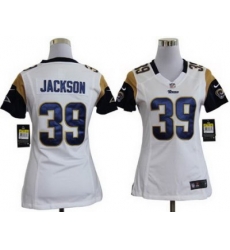 Women Nike St. Louis Rams 39# Steven Jackson White Nike NFL Jerseys