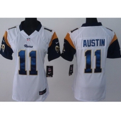 Women Nike St.Louis Rams 11 Tavon Austin White NFL Jerseys