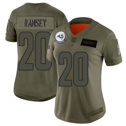 Women Rams 20 Jalen Ramsey Camo Stitched Football Limited 2019 Salute to Service Jersey