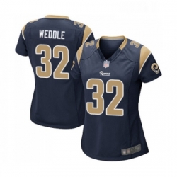 Womens Los Angeles Rams 32 Eric Weddle Game Navy Blue Team Color Football Jersey