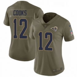 Womens Nike Los Angeles Rams 12 Brandin Cooks Limited Olive 2017 Salute to Service NFL Jersey