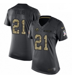 Womens Nike Los Angeles Rams 21 Aqib Talib Limited Black 2016 Salute to Service NFL Jersey