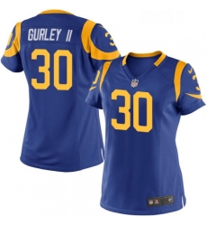 Womens Nike Los Angeles Rams 30 Todd Gurley Game Royal Blue Alternate NFL Jersey