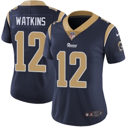 Womens Nike Rams #12 Sammy Watkins Navy Blue Team Color  Stitched NFL Vapor Untouchable Limited Jersey