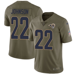 Youth Nike Rams #22 Trumaine Johnson Olive Stitched NFL Limited 2017 Salute to Service Jersey