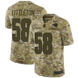 Youth Nike Rams 58 Cory Littleton Camo Stitched NFL Limited 2018 Salute to Service Jersey