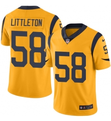 Youth Nike Rams 58 Cory Littleton Gold Stitched NFL Limited Rush Jersey