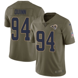 Youth Nike Rams #94 Robert Quinn Olive Stitched NFL Limited 2017 Salute to Service Jersey