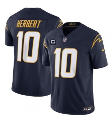 Men Los Angeles Chargers 10 Justin Herbert Navy 2024 F U S E  With 4 Star C Patch Vapor Untouchable Limited Stitched Jersey