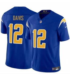 Men Los Angeles Chargers 12 Derius Davis Royal 2024 F U S E Vapor Limited Stitched Football Jersey