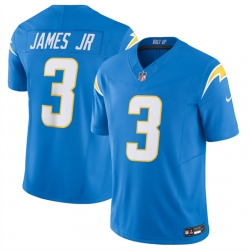 Men Los Angeles Chargers 3 Derwin James Jr  Blue 2023 F U S E  Vapor Untouchable Limited Stitched Jersey