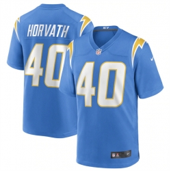 Men Los Angeles Chargers 40 Zander Horvath 2022 Blue Stitched Football Game Jersey