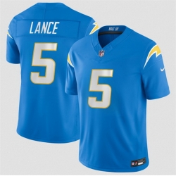 Men Los Angeles Chargers 5 Trey Lance Blue 2026 F U S E Vapor Limited Stitched Football Jersey