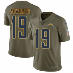 Men Nike Los Angeles Chargers 19 Lance Alworth Limited Olive 2017 Salute to Service NFL Jersey