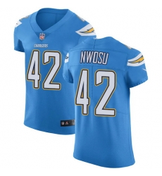 Nike Chargers #42 Uchenna Nwosu Electric Blue Alternate Mens Stitched NFL Vapor Untouchable Elite Jersey