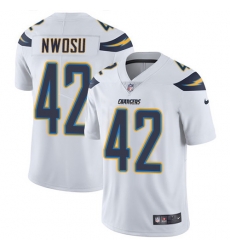 Nike Chargers #42 Uchenna Nwosu White Mens Stitched NFL Vapor Untouchable Limited Jersey