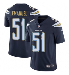 Nike Chargers #51 Kyle Emanuel Navy Blue Team Color Mens Stitched NFL Vapor Untouchable Limited Jersey