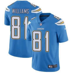 Nike Chargers #81 Mike Williams Electric Blue Alternate Mens Stitched NFL Vapor Untouchable Limited Jersey