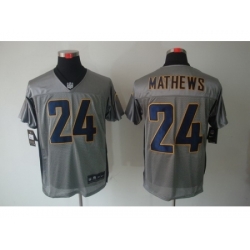 Nike San Diego Chargers 24 Ryan Mathews Grey Elite Shadow NFL Jersey