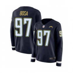 Womens Los Angeles Chargers 97 Joey Bosa Limited Navy Blue Therma Long Sleeve Football Jersey