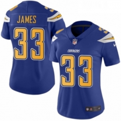 Womens Nike Los Angeles Chargers 33 Derwin James Limited Electric Blue Rush Vapor Untouchable NFL Jersey