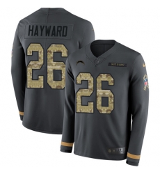 Nike Chargers #26 Casey Hayward Anthracite Salute to Service Youth Long Sleeve Jersey