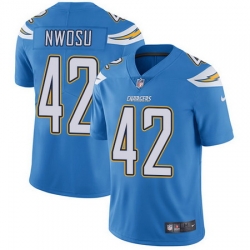 Nike Chargers #42 Uchenna Nwosu Electric Blue Alternate Youth Stitched NFL Vapor Untouchable Limited Jersey