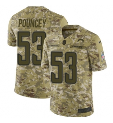 Youth Nike Chargers 53 Mike Pouncey Camo Stitched NFL Limited 2018 Salute to Service Jersey