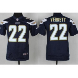 Youth Nike San Diego Chargers 22 Jason Verrett Dark Blue NFL Jerseys