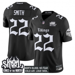 Men Minnesota Vikings 22 Harrison Smith Black 2025 F U S E  Kings of the North Patch Gothic Norseblood Edition Vapor Untouchable Limited Stitched Football 
