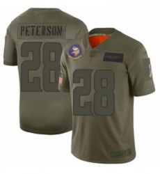 Men Minnesota Vikings 28 Adrian Peterson Limited Camo 2019 Salute to Service Football Jersey