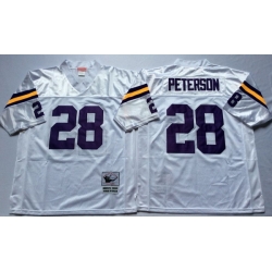 Men Minnesota Vikings 28 Adrian Peterson White M&N Throwback Jersey