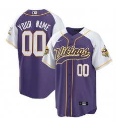 Men Minnesota Vikings ACTIVE PLAYER Custom Purple White Cool Base Stitched Baseball Jersey