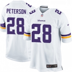 Mens Nike Minnesota Vikings 28 Adrian Peterson Game White NFL Jersey