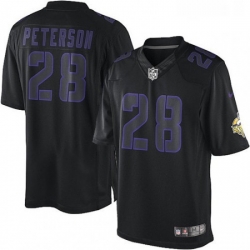 Mens Nike Minnesota Vikings 28 Adrian Peterson Limited Black Impact NFL Jersey