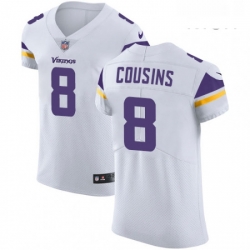 Mens Nike Minnesota Vikings 8 Kirk Cousins White Vapor Untouchable Elite Player NFL Jersey