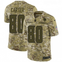 Mens Nike Minnesota Vikings 80 Cris Carter Limited Camo 2018 Salute to Service NFL Jersey