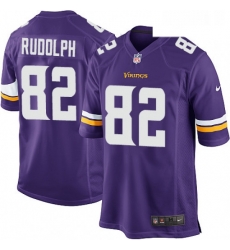 Mens Nike Minnesota Vikings 82 Kyle Rudolph Game Purple Team Color NFL Jersey